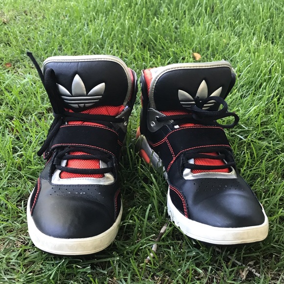 adidas high tops black and red